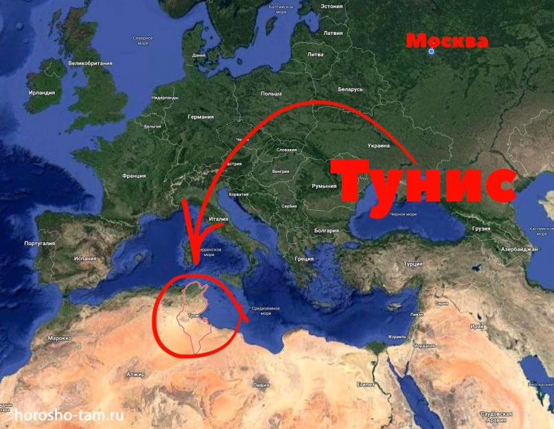 خريطة تونس حيث أي بحر.  أتساءل ما هو نوع البحر في تونس؟  الانطباعات العامة عن البحر في تونس