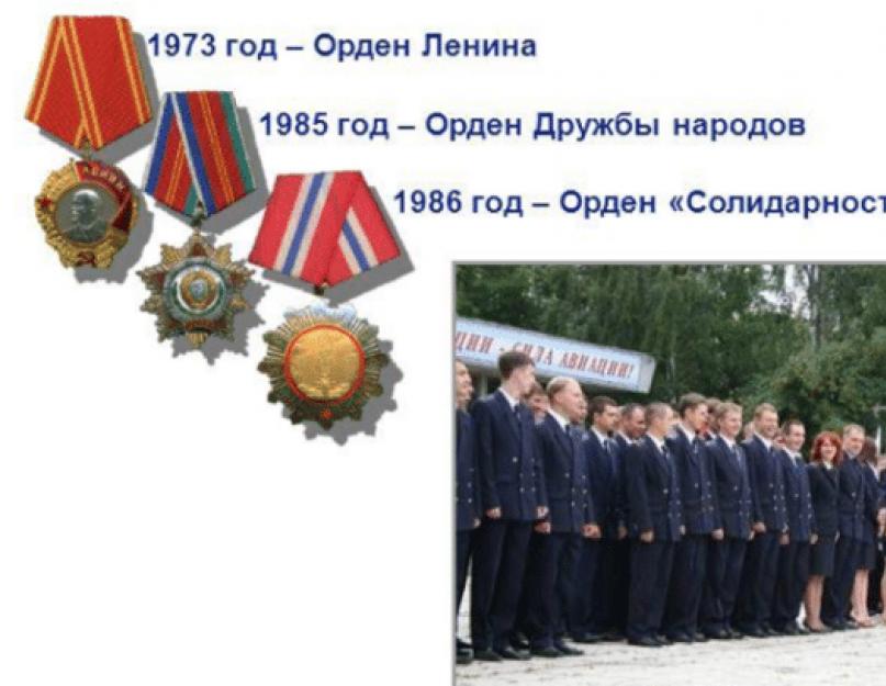 أوليانوفسك واو.  مدارس الطيران في روسيا.  مدارس الطيران العسكري العليا للطيارين والملاحين