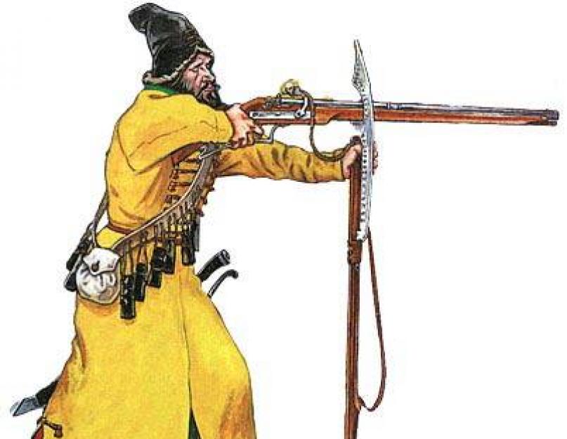 Történelmi adatok a 17. századi fegyverekről.  Lőfegyverek - az előfordulás története.  Orosz alternatíva a muskétára