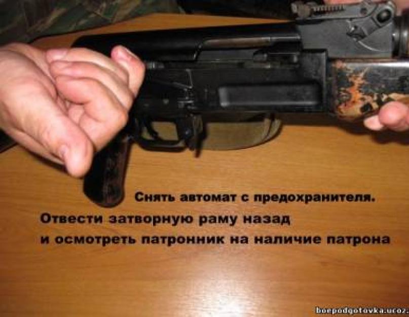 AK 74 atsargų išardymas, kaip nuimti mygtuką.  Šaulių ginklų dalinis išmontavimas ir surinkimas, valymas ir tepimas