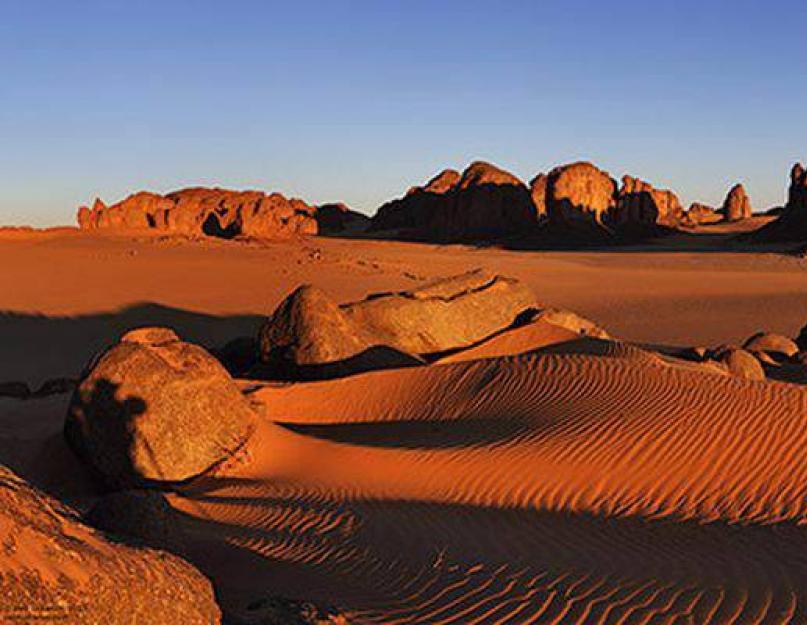 الصحراء هي أكبر صحراء في العالم.  أصل الصحراء الكبرى