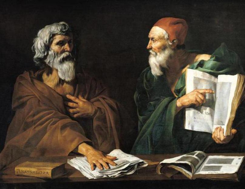 Az ókori Görögország híres filozófusai.  A korai görög filozófia