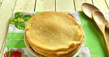 Pancakes on kefir with boiling water (custard)