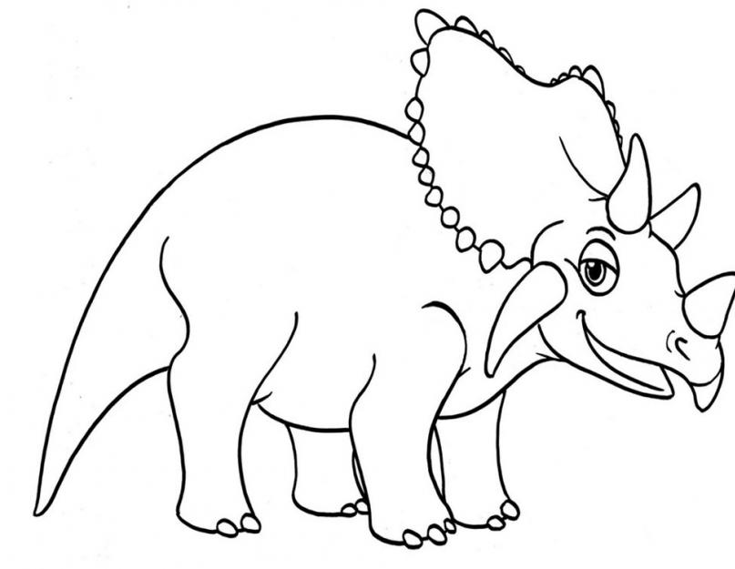 ديناصور تلوين الصفحة مع الوصف.  صفحات التلوين مع السحالي الشهيرة