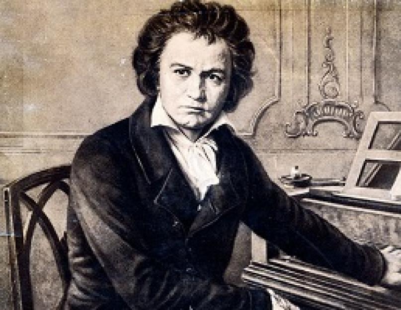 Trumpai apie pagrindines Ludwigo van Beethoveno idėjas.  Pranešimas apie Bethoveną.  Trumpa Ludwigo van Bethoveno biografija