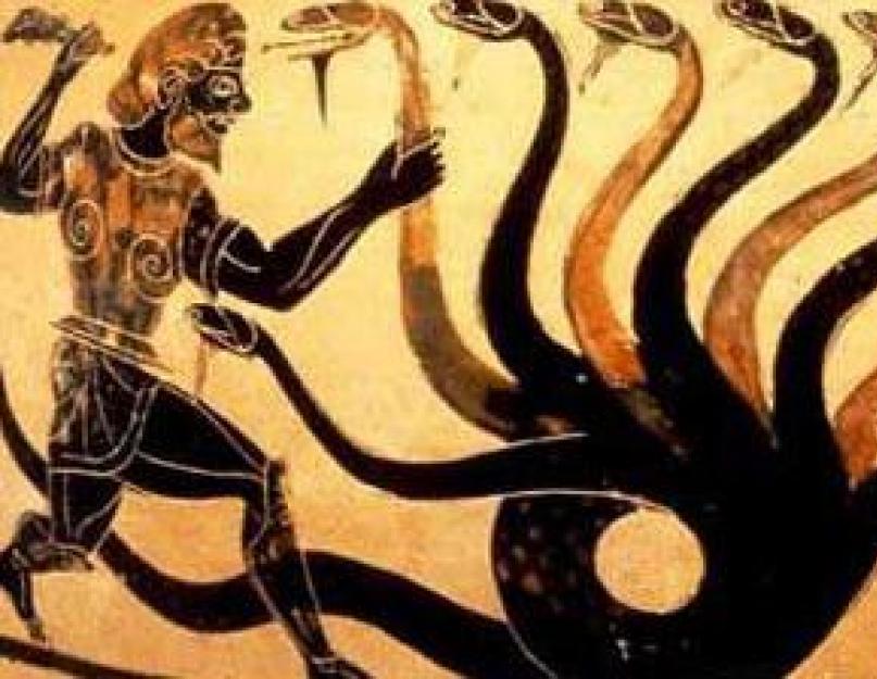 Senovės mitai: hidra.  Lernean hidra reikšmė senovės Graikijos žodyno žinyno mituose