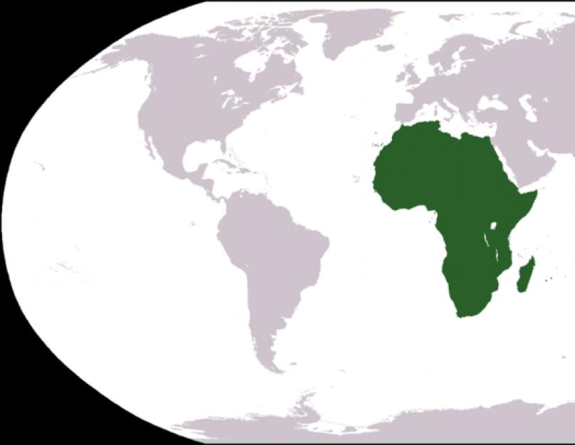 Harta militară a Africii mare în rusă.  Harta geografică a Africii.  Harta politică a Africii în limba rusă