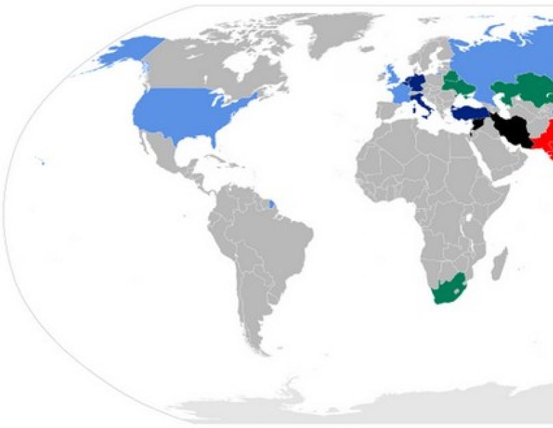 Kiek šalių turi branduolinius ginklus?  Didžiausią branduolinį arsenalą turinčios šalys