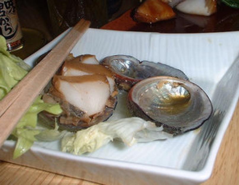 Камень абалон и моллюск «морские ушки. Морское ушко
