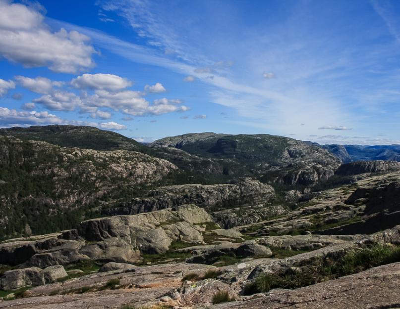 صخرة Preikestolen.  منبر الواعظ في النرويج.  صخرة بريكستولين - واحدة من أجمل الصخور في العالم