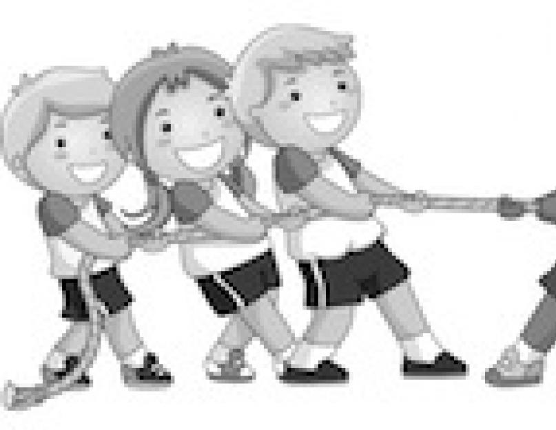 ألعاب خارجية في دروس التربية البدنية.  ألعاب لتدريب التربية البدنية لأطفال المدارس الابتدائية