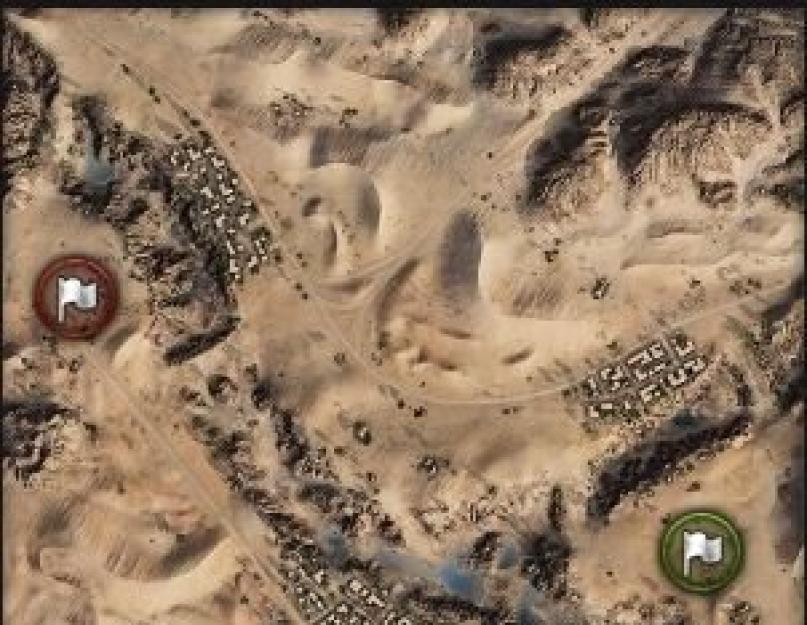 Térkép homokos folyó a világon.  A tankok világa: harci taktika a Sand River térképen